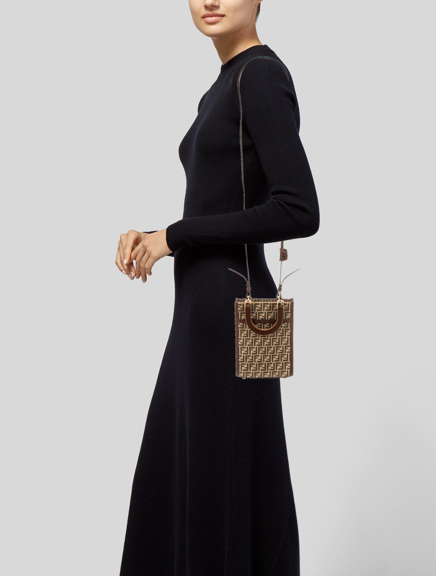 Fendi Zucchino FF Sunshine Shopper Tote Mini 2021